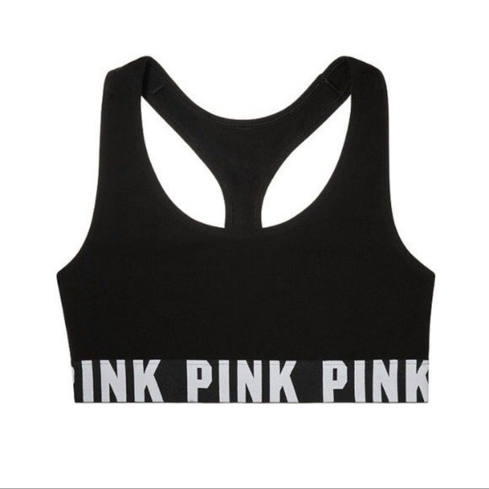 PINK Victoria's Secret Black Athletic Sports Bra - Picture 2 of 11